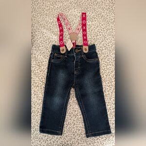 6-9 M Jeans with Red Suspenders